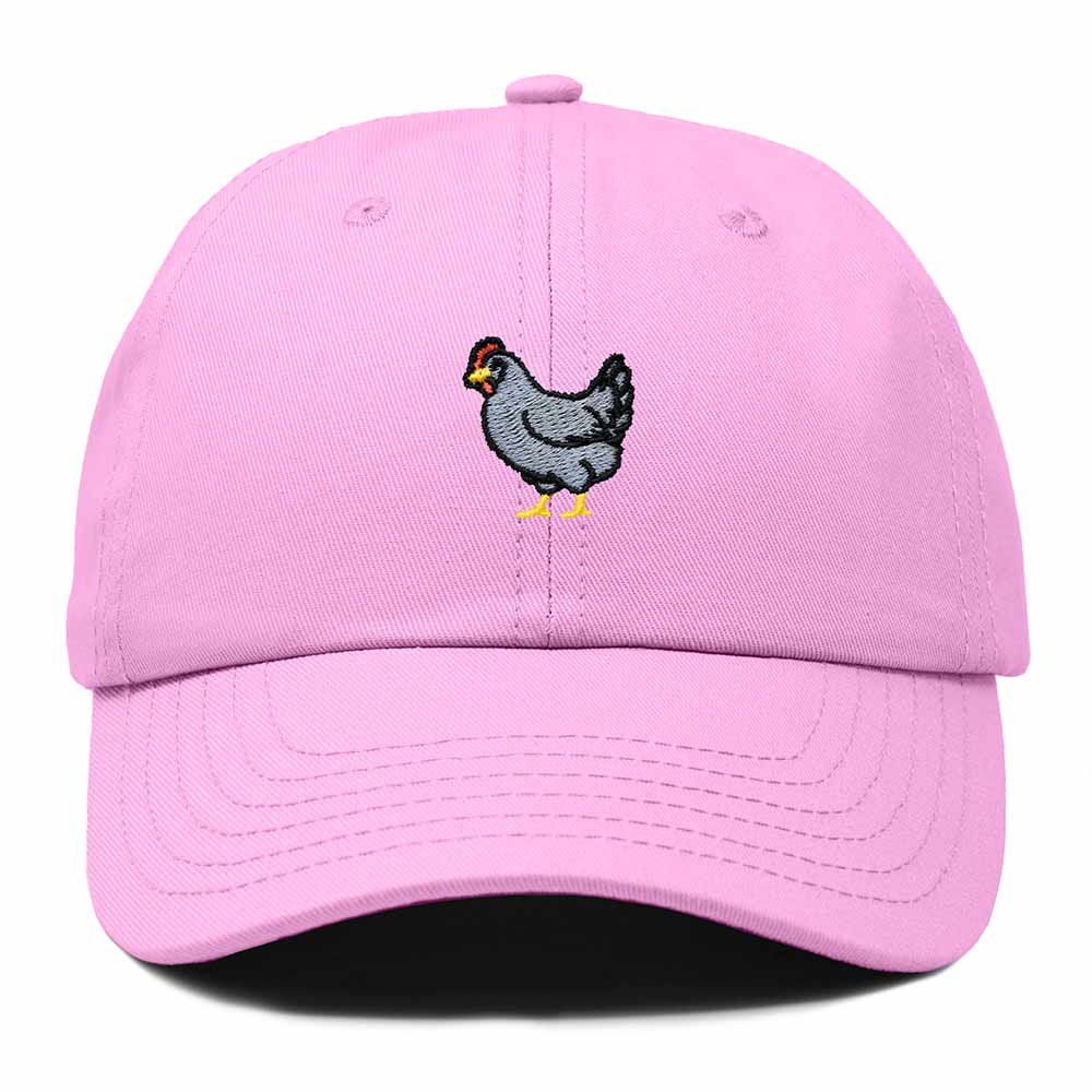 Dalix Delaware Blue Hen Embroidered Bird Cotton Baseball Cap Dad Hat Mens Womens Outdoor Summer in Light Pink