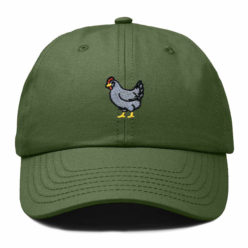 Dalix Delaware Blue Hen Embroidered Bird Cotton Baseball Cap Dad Hat Mens Womens Outdoor Summer in Olive