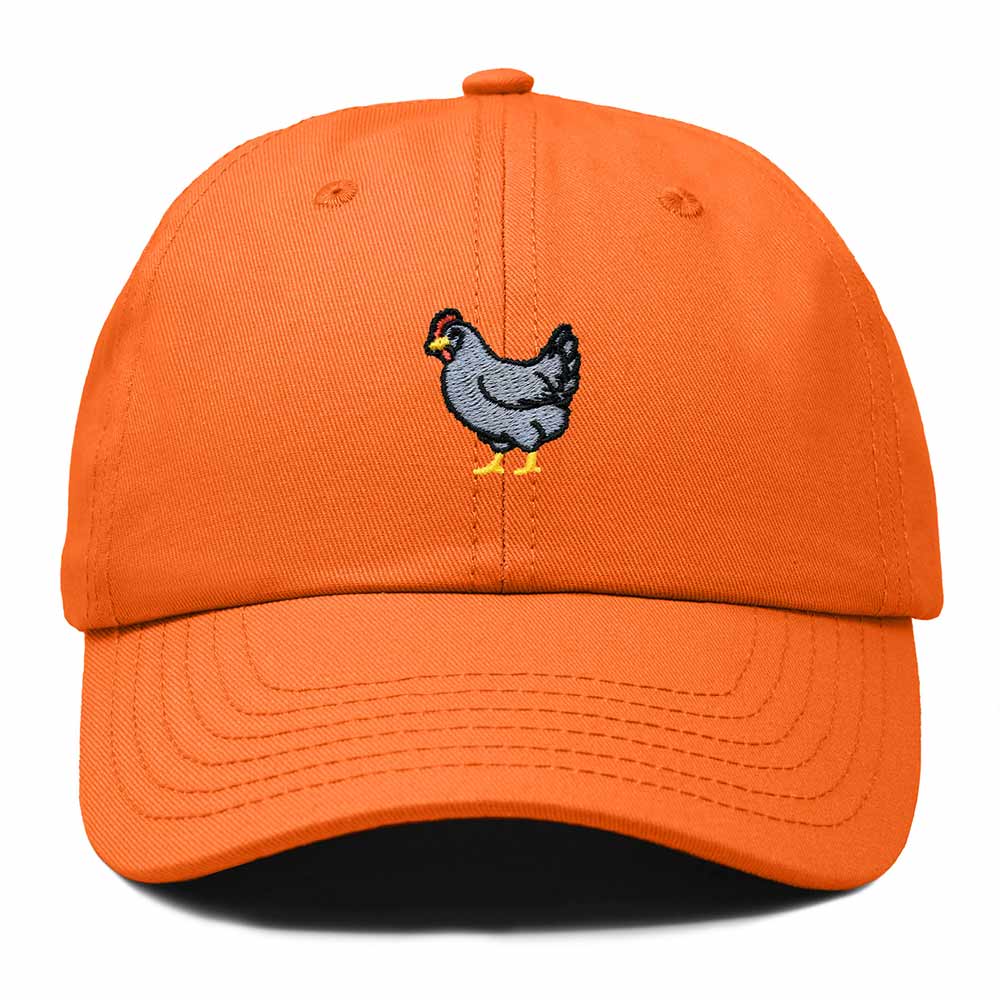 Dalix Delaware Blue Hen Embroidered Bird Cotton Baseball Cap Dad Hat Mens Womens Outdoor Summer in Orange