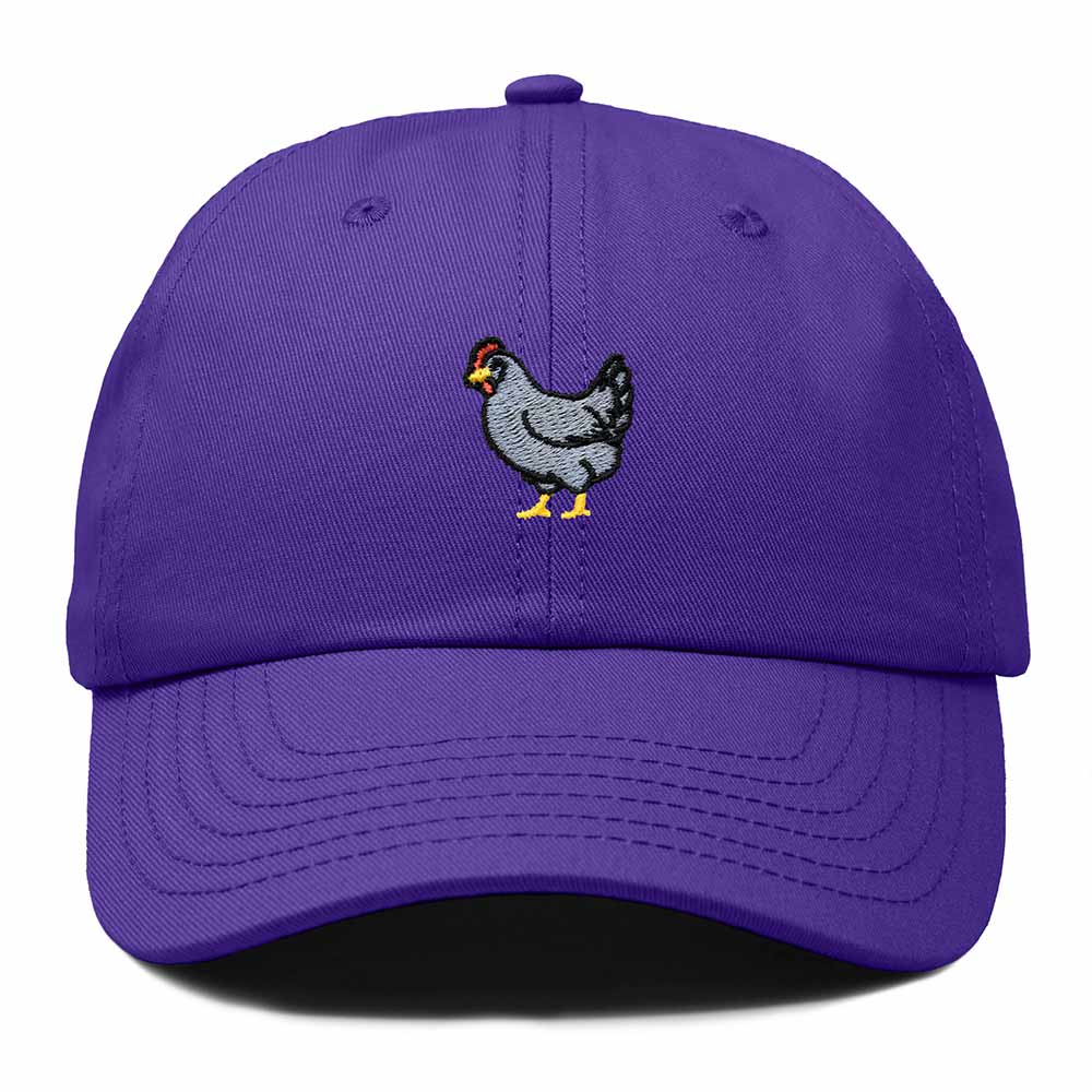 Dalix Delaware Blue Hen Embroidered Bird Cotton Baseball Cap Dad Hat Mens Womens Outdoor Summer in Purple