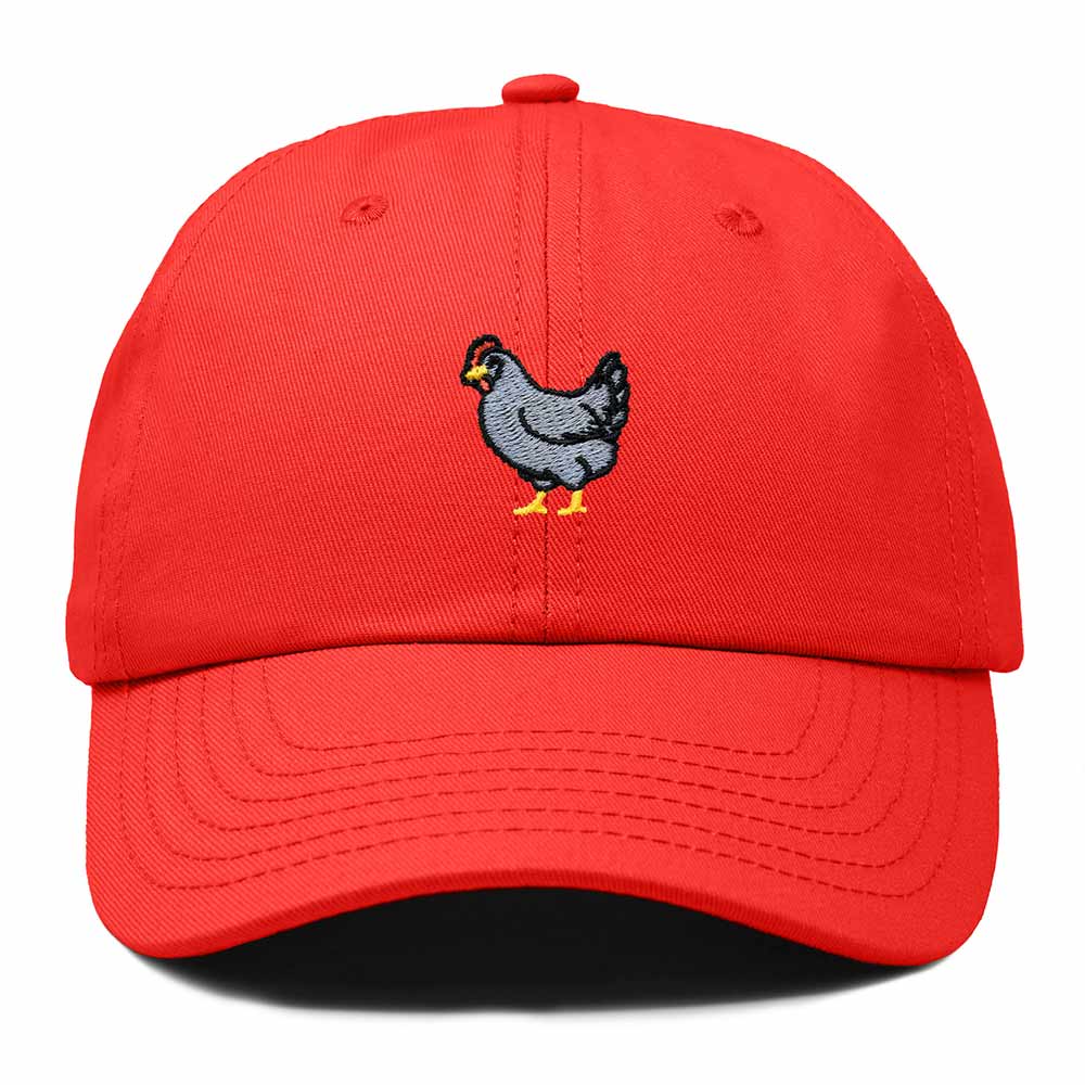 Dalix Delaware Blue Hen Embroidered Bird Cotton Baseball Cap Dad Hat Mens Womens Outdoor Summer in Red