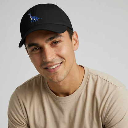 Dalix Brachiosaurus Embroidered Dinosaur Cotton Summer Outdoor Baseball Cap Dad Hat Mens in Black