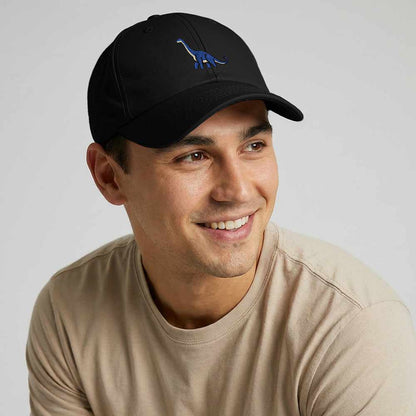 Dalix Brachiosaurus Embroidered Dinosaur Cotton Summer Outdoor Baseball Cap Dad Hat Mens in Black