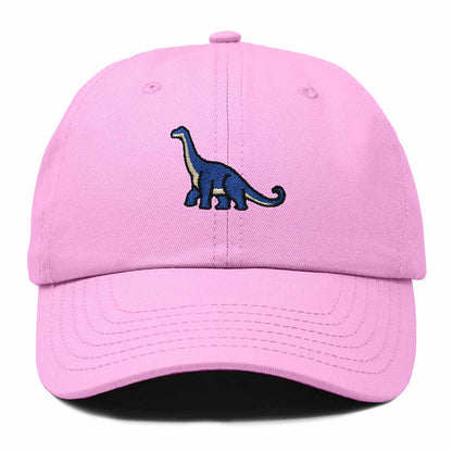 Dalix Brachiosaurus Embroidered Dinosaur Cotton Summer Outdoor Baseball Cap Dad Hat Mens in Light Pink