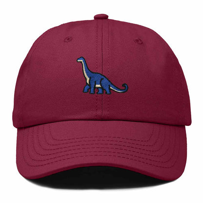 Dalix Brachiosaurus Embroidered Dinosaur Cotton Summer Outdoor Baseball Cap Dad Hat Mens in Maroon