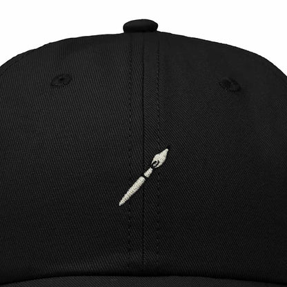 Dalix Paint Brush Embroidered Adjustable Artist Cotton Twill Dad Hat for Men in Black
