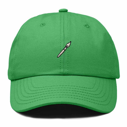 Dalix Paint Brush Embroidered Adjustable Artist Cotton Twill Dad Hat for Men in Kelly Green