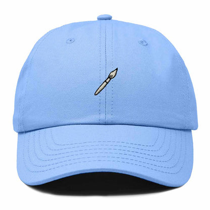 Dalix Paint Brush Embroidered Adjustable Artist Cotton Twill Dad Hat for Men in Light Blue