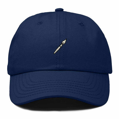Dalix Paint Brush Embroidered Adjustable Artist Cotton Twill Dad Hat for Men in Navy Blue