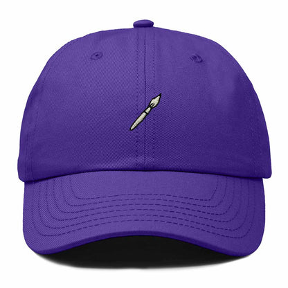 Dalix Paint Brush Embroidered Adjustable Artist Cotton Twill Dad Hat for Men in Purple