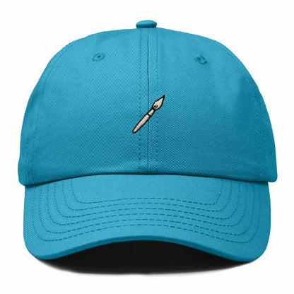 Dalix Paint Brush Embroidered Adjustable Artist Cotton Twill Dad Hat for Men in Teal