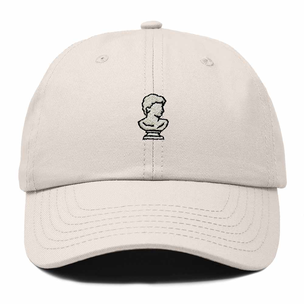 Dalix Bust Sculpture Embroidered Dad Hat Adjustable Cotton Twill Baseball Cap Casual for Men in Beige