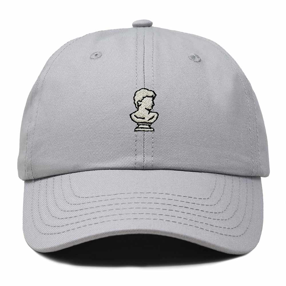 Dalix Bust Sculpture Embroidered Dad Hat Adjustable Cotton Twill Baseball Cap Casual for Men in Gray