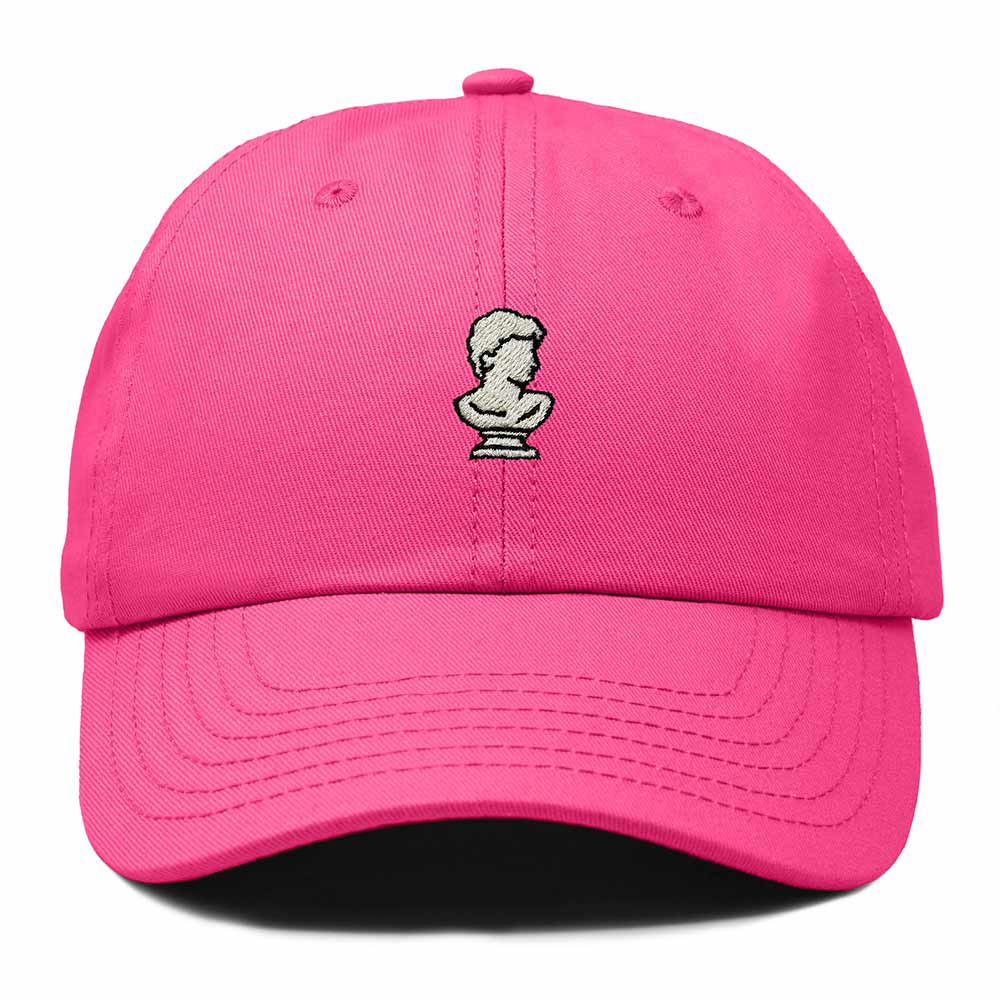 Dalix Bust Sculpture Embroidered Dad Hat Adjustable Cotton Twill Baseball Cap Casual for Men in Hot Pink
