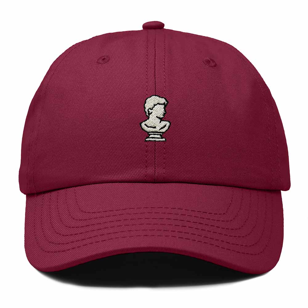 Dalix Bust Sculpture Embroidered Dad Hat Adjustable Cotton Twill Baseball Cap Casual for Men in Maroon
