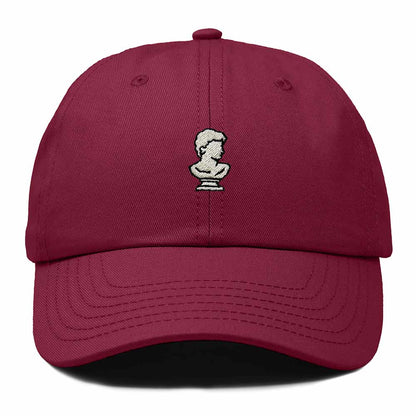 Dalix Bust Sculpture Embroidered Dad Hat Adjustable Cotton Twill Baseball Cap Casual for Men in Maroon