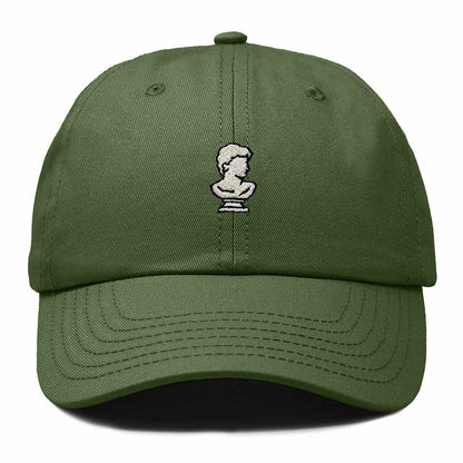 Dalix Bust Sculpture Embroidered Dad Hat Adjustable Cotton Twill Baseball Cap Casual for Men in Olive
