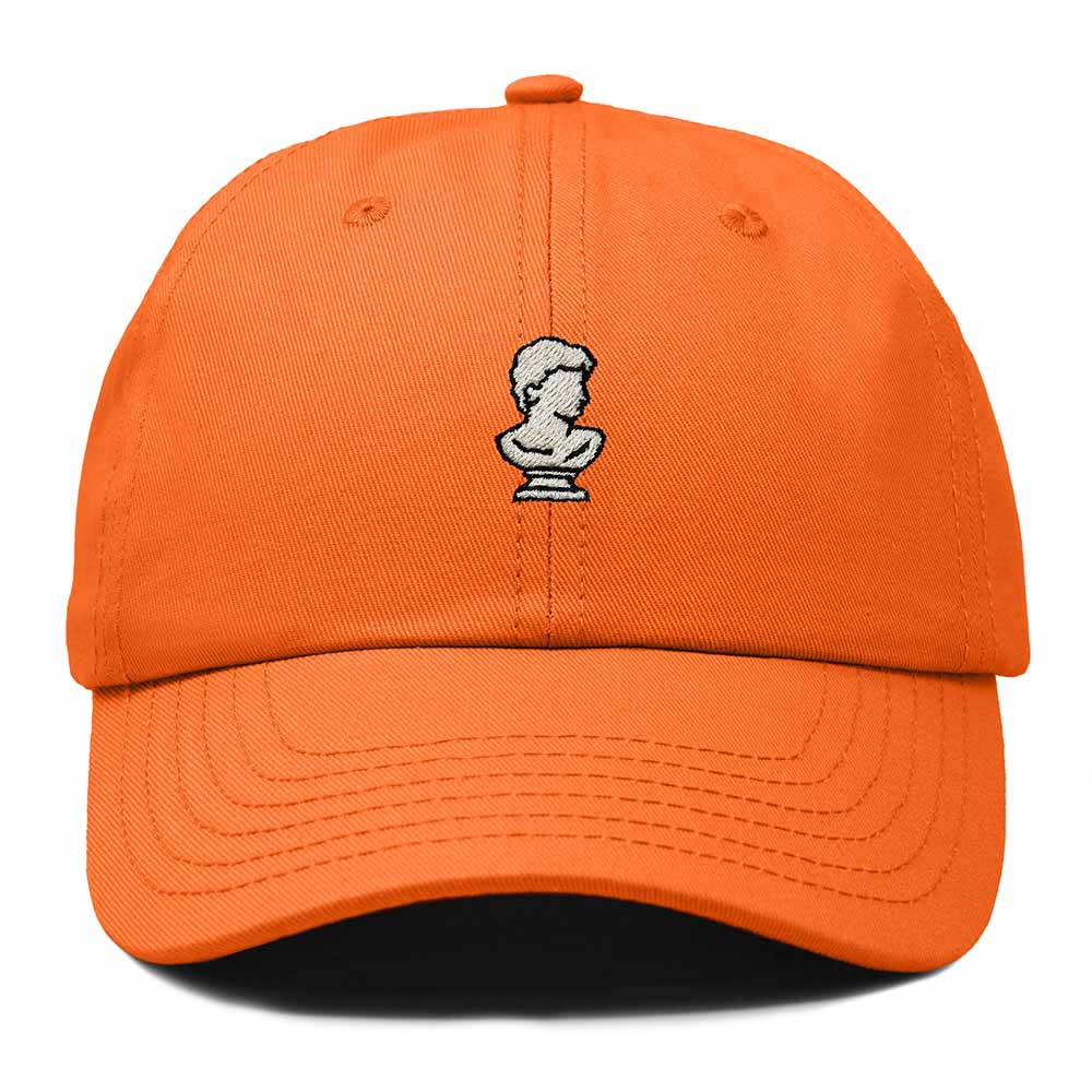 Dalix Bust Sculpture Embroidered Dad Hat Adjustable Cotton Twill Baseball Cap Casual for Men in Orange
