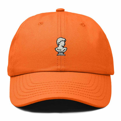 Dalix Bust Sculpture Embroidered Dad Hat Adjustable Cotton Twill Baseball Cap Casual for Men in Orange