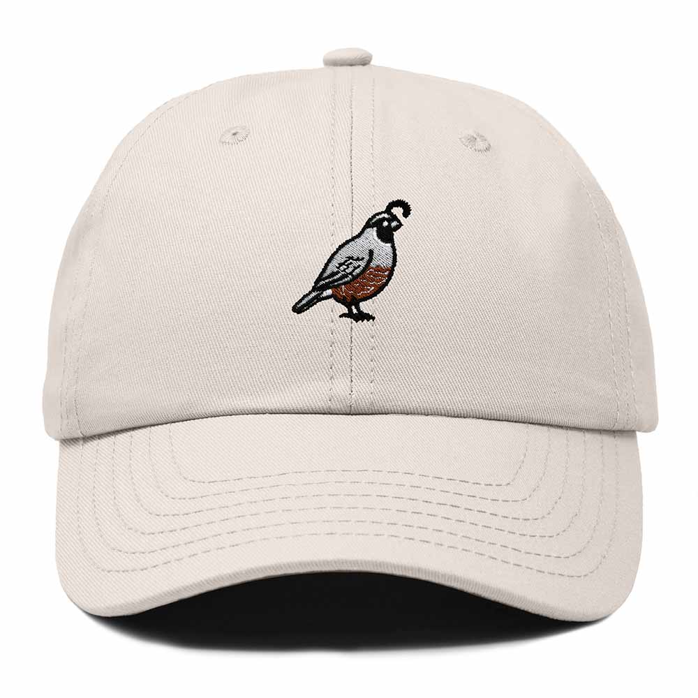 Dalix California Quail Embroidered Bird Cotton Baseball Cap Dad Hat Mens Womens Outdoor Summer in Beige