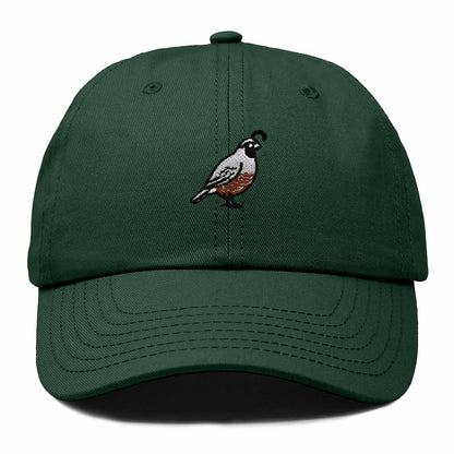 Dalix California Quail Embroidered Bird Cotton Baseball Cap Dad Hat Mens Womens Outdoor Summer in Dark Green