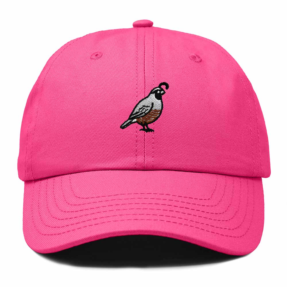 Dalix California Quail Embroidered Bird Cotton Baseball Cap Dad Hat Mens Womens Outdoor Summer in Hot Pink