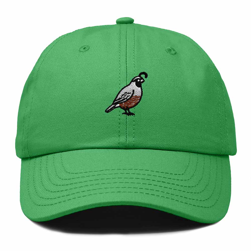 Dalix California Quail Embroidered Bird Cotton Baseball Cap Dad Hat Mens Womens Outdoor Summer in Kelly Green