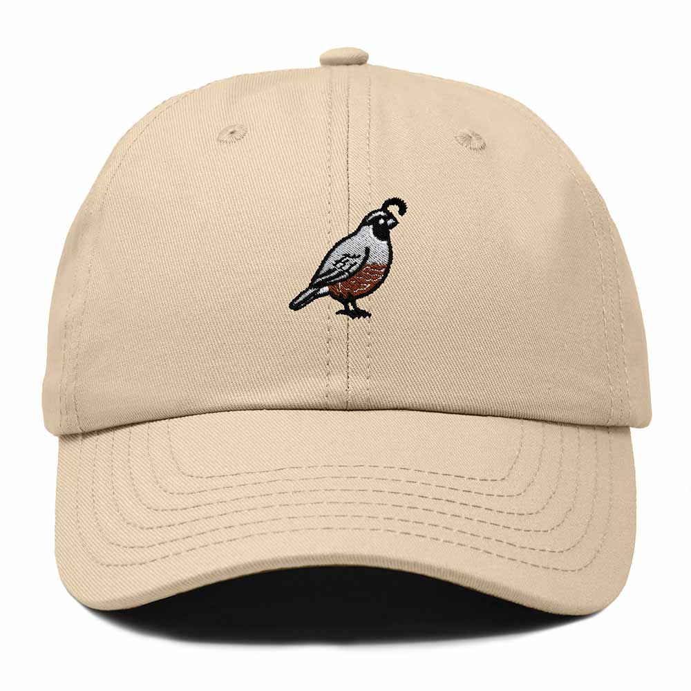 Dalix California Quail Embroidered Bird Cotton Baseball Cap Dad Hat Mens Womens Outdoor Summer in Khaki