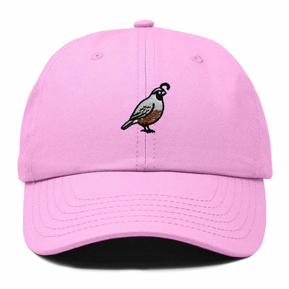 Dalix California Quail Embroidered Bird Cotton Baseball Cap Dad Hat Mens Womens Outdoor Summer in Light Pink