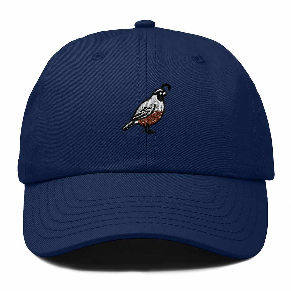 Dalix California Quail Embroidered Bird Cotton Baseball Cap Dad Hat Mens Womens Outdoor Summer in Navy Blue