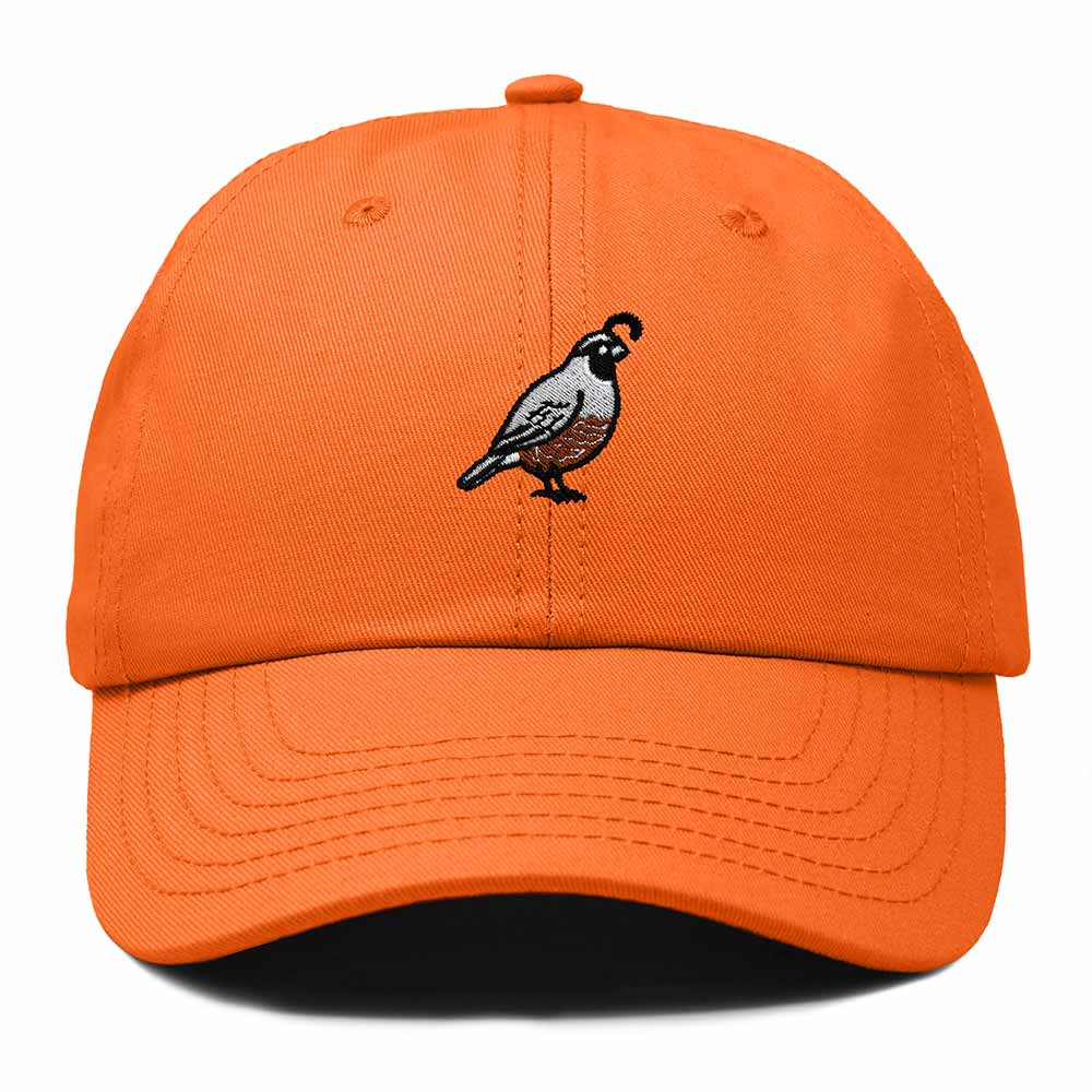 Dalix California Quail Embroidered Bird Cotton Baseball Cap Dad Hat Mens Womens Outdoor Summer in Orange