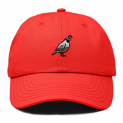 Dalix California Quail Embroidered Bird Cotton Baseball Cap Dad Hat Mens Womens Outdoor Summer in Red