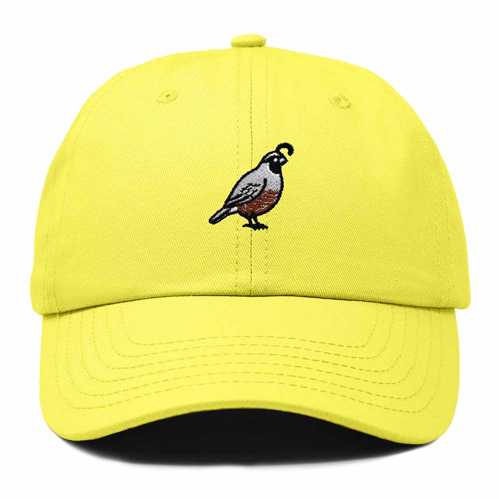Dalix California Quail Embroidered Bird Cotton Baseball Cap Dad Hat Mens Womens Outdoor Summer in Yellow