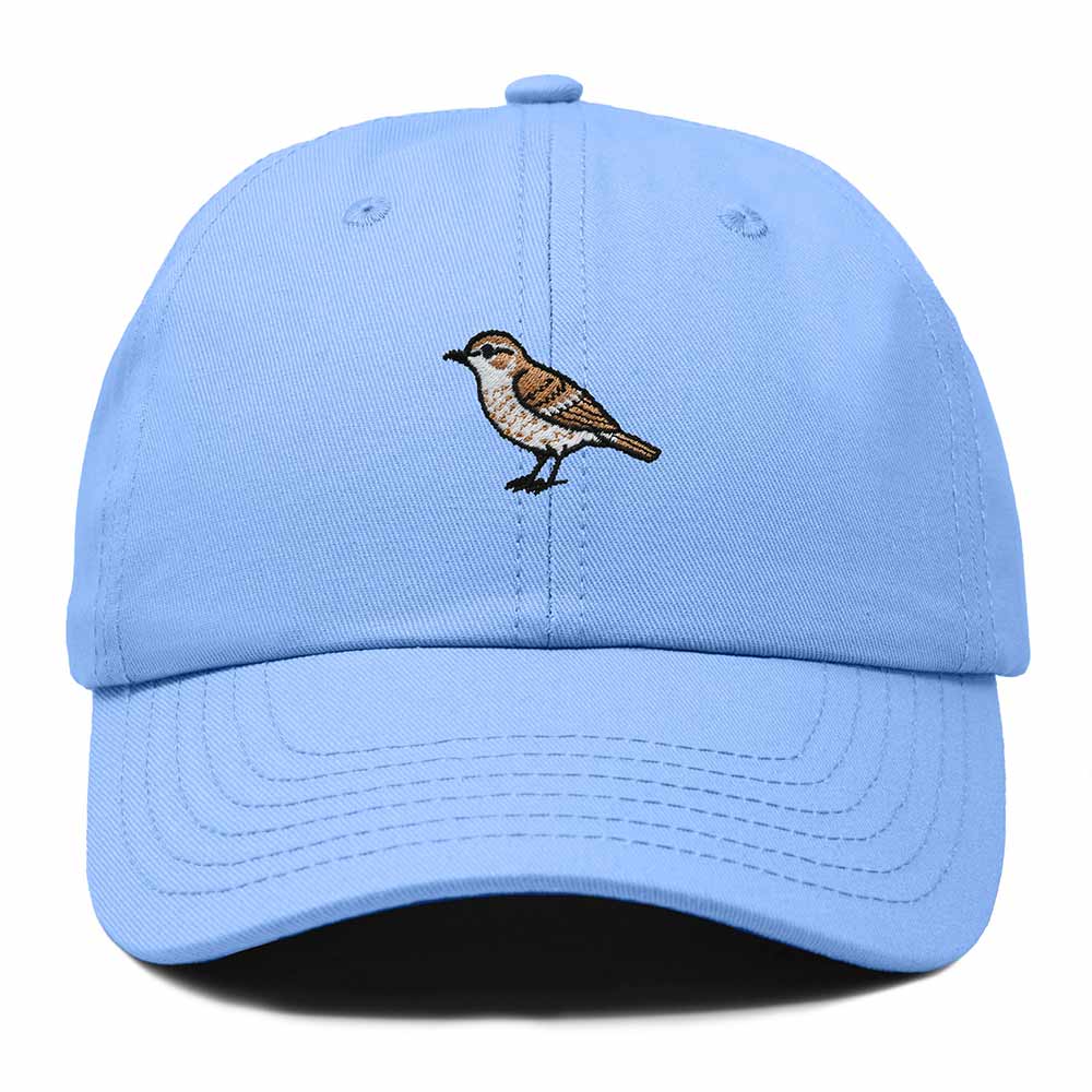 Dalix Cactus Wren Arizona Embroidered Bird Cotton Baseball Cap Dad Hat Mens Womens Outdoor Summer in Light Blue