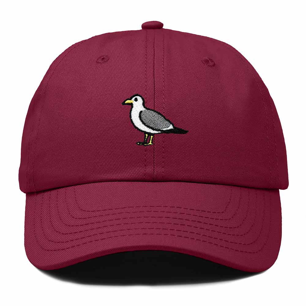 Dalix California Gull Utah Embroidered Bird Cotton Baseball Cap Dad Hat Mens Womens Outdoor Summer in Maroon