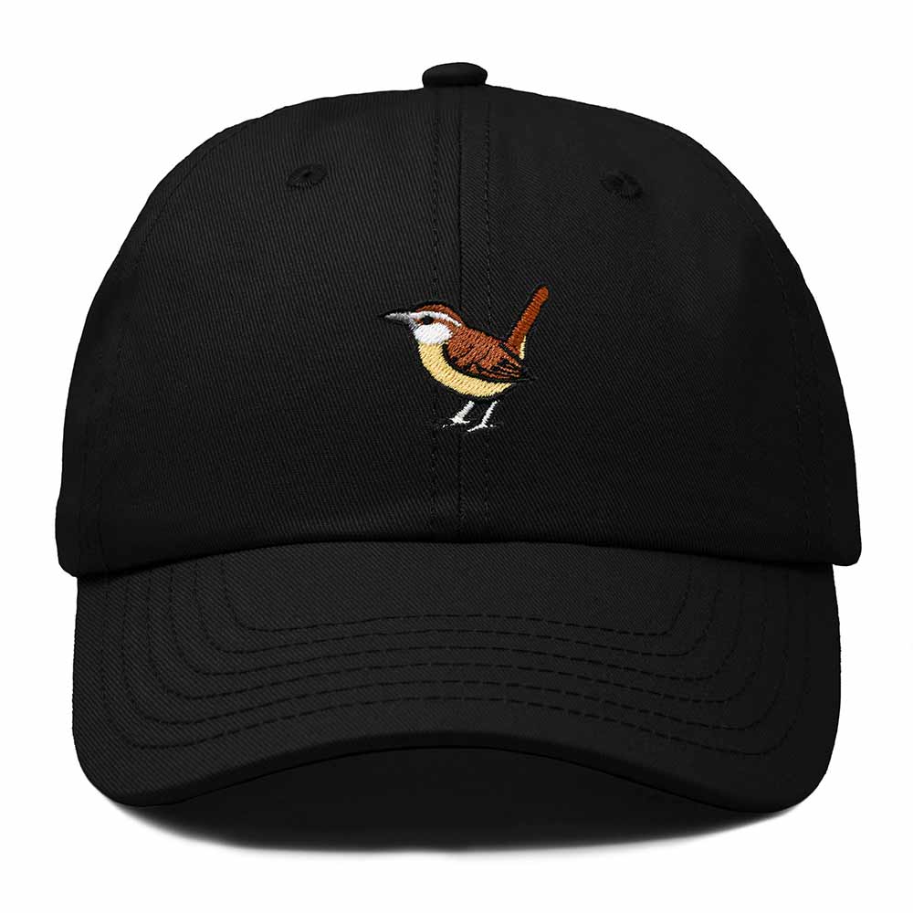Dalix Carolina Wren South Carolina Embroidered Bird Cotton Baseball Cap Dad Hat Mens Womens Outdoor Summer in Black