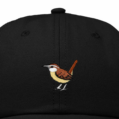 Dalix Carolina Wren South Carolina Embroidered Bird Cotton Baseball Cap Dad Hat Mens Womens Outdoor Summer in Black