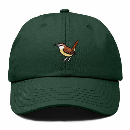 Dalix Carolina Wren South Carolina Embroidered Bird Cotton Baseball Cap Dad Hat Mens Womens Outdoor Summer in Dark Green