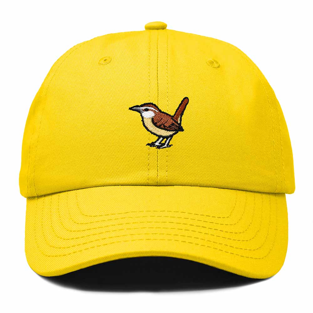 Dalix Carolina Wren South Carolina Embroidered Bird Cotton Baseball Cap Dad Hat Mens Womens Outdoor Summer in Gold