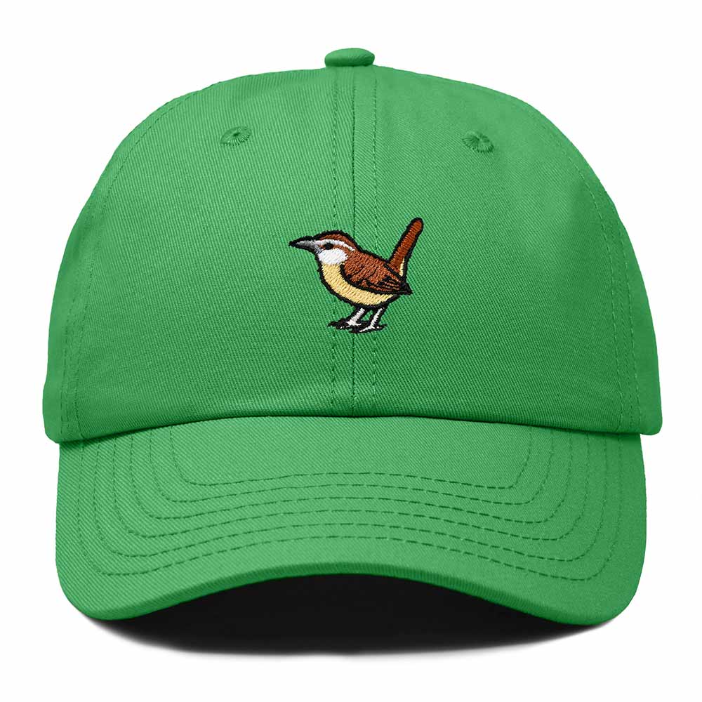 Dalix Carolina Wren South Carolina Embroidered Bird Cotton Baseball Cap Dad Hat Mens Womens Outdoor Summer in Kelly Green