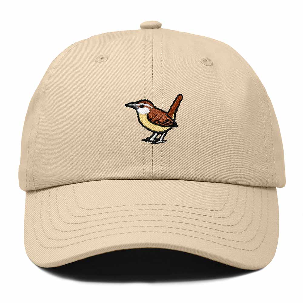 Dalix Carolina Wren South Carolina Embroidered Bird Cotton Baseball Cap Dad Hat Mens Womens Outdoor Summer in Khaki