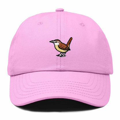 Dalix Carolina Wren South Carolina Embroidered Bird Cotton Baseball Cap Dad Hat Mens Womens Outdoor Summer in Light Pink
