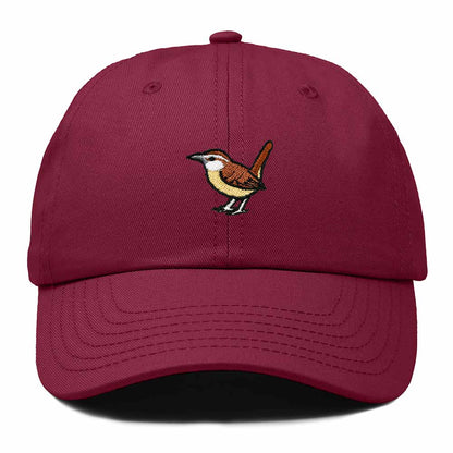 Dalix Carolina Wren South Carolina Embroidered Bird Cotton Baseball Cap Dad Hat Mens Womens Outdoor Summer in Maroon