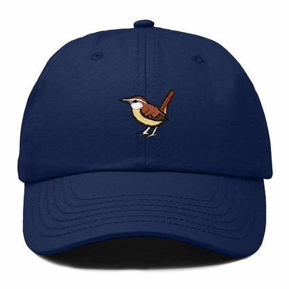 Dalix Carolina Wren South Carolina Embroidered Bird Cotton Baseball Cap Dad Hat Mens Womens Outdoor Summer in Navy Blue