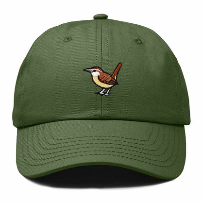 Dalix Carolina Wren South Carolina Embroidered Bird Cotton Baseball Cap Dad Hat Mens Womens Outdoor Summer in Olive