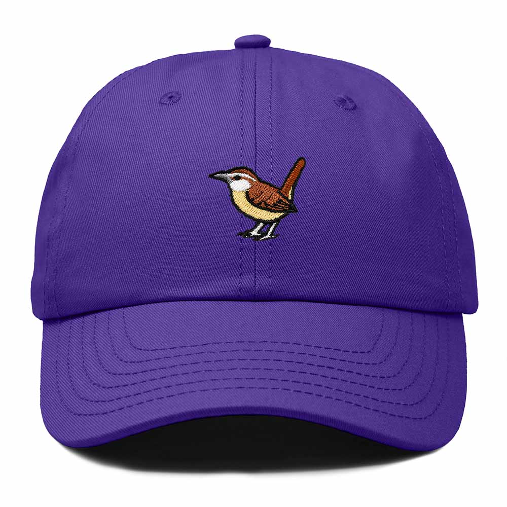 Dalix Carolina Wren South Carolina Embroidered Bird Cotton Baseball Cap Dad Hat Mens Womens Outdoor Summer in Purple