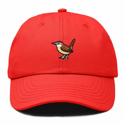 Dalix Carolina Wren South Carolina Embroidered Bird Cotton Baseball Cap Dad Hat Mens Womens Outdoor Summer in Red