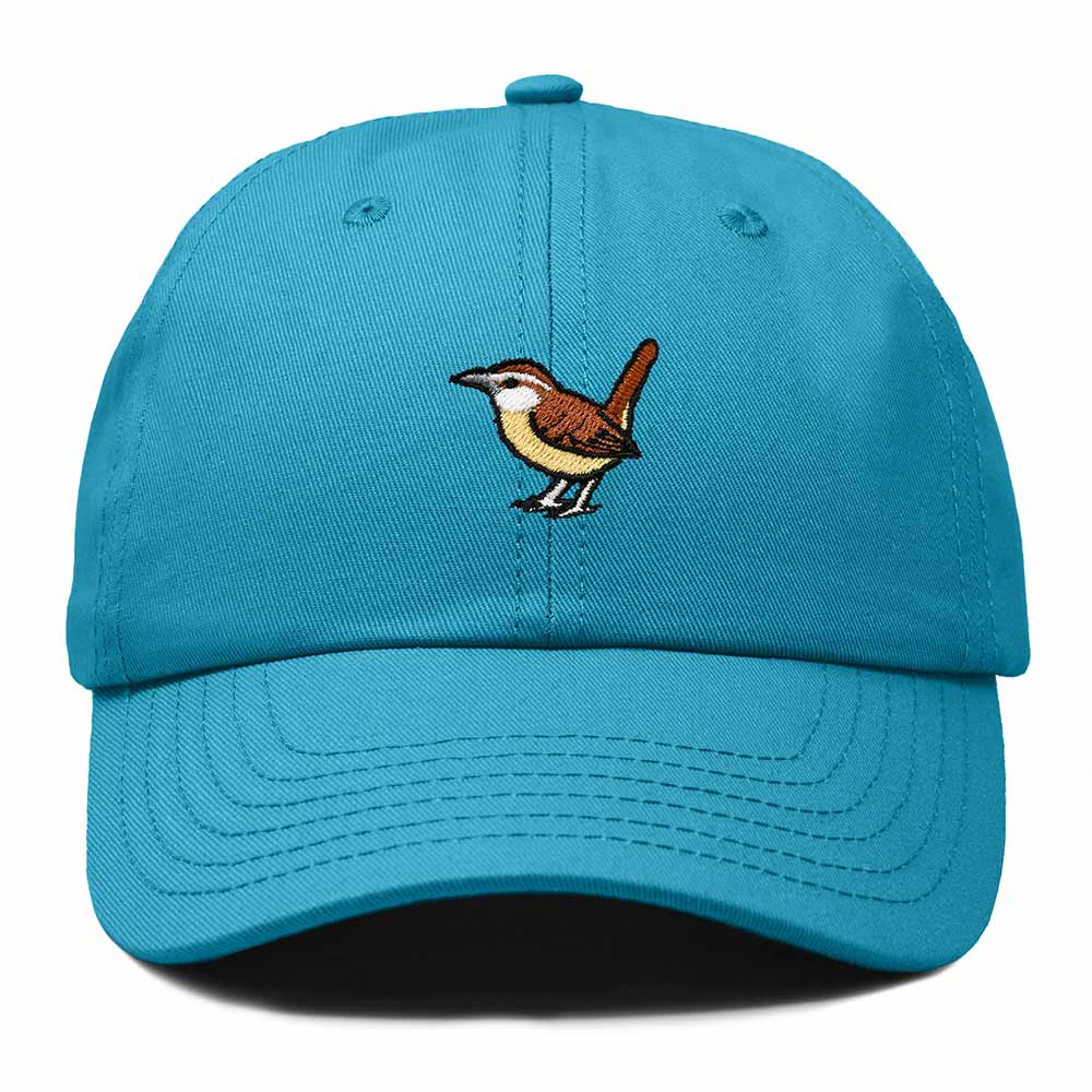 Dalix Carolina Wren South Carolina Embroidered Bird Cotton Baseball Cap Dad Hat Mens Womens Outdoor Summer in Teal