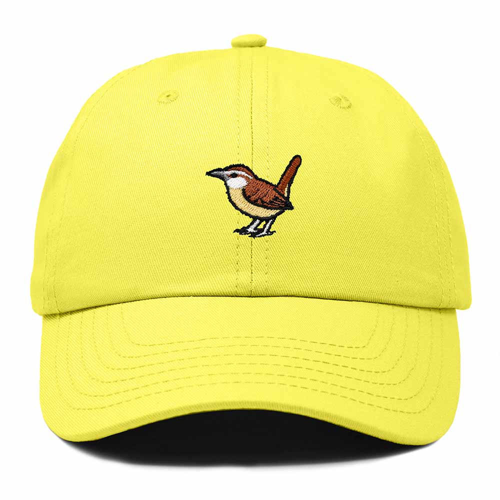 Dalix Carolina Wren South Carolina Embroidered Bird Cotton Baseball Cap Dad Hat Mens Womens Outdoor Summer in Yellow