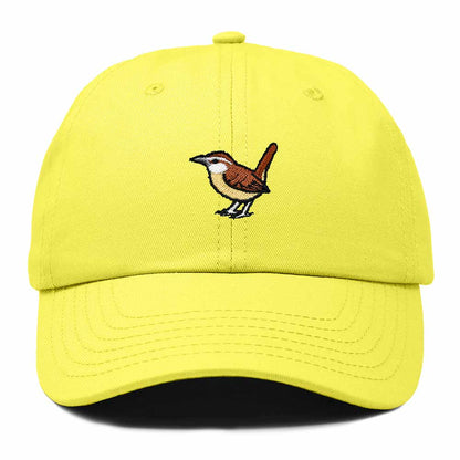 Dalix Carolina Wren South Carolina Embroidered Bird Cotton Baseball Cap Dad Hat Mens Womens Outdoor Summer in Yellow